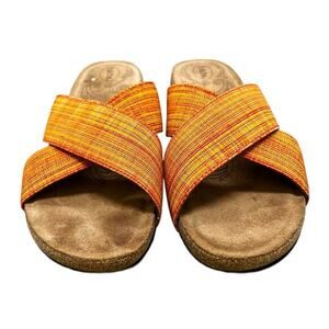 TAOS Orange weave low cork wedge slip on sandals comfort euro 41 US  sz 10